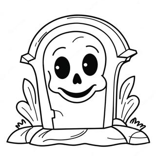 Spookachtige Kleurplaat Van Een Grafsteen 49585-41368