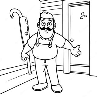 Kleurplaat Van Een Personage Uit Hello Neighbor 2 Dat Zich Verstopt 49595-41382