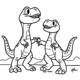 T Rex Vs Velociraptor Gevecht Kleurplaat 49805-41549