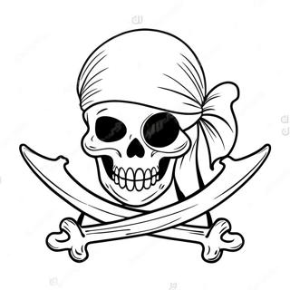 Kleurrijke Piraten Jolly Roger Kleurplaat 49825-41564