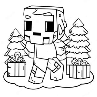 Minecraft Kerstman Creeper Kleurplaat 50115-41812