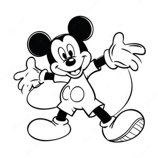 Mickey Mouse In Een Leuke Houding Kleurplaat 50295-41941