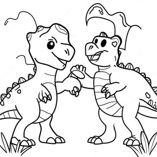 T Rex Vs Triceratops Gevecht Kleurplaat 50365-41993