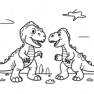 T Rex Vs Triceratops Gevecht Kleurplaat 50365-41994