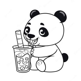 Panda Die Boba Drinkt Kleurplaat 50384-42012