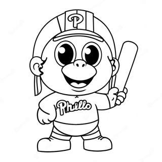 Schattige Phillies Mascotte Kleurplaat 5083-4077