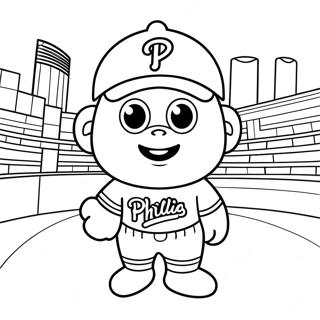 Schattige Phillies Mascotte Kleurplaat 5083-4078