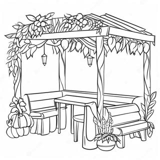 Kleurrijke Sukkah Met Versieringen Kleurplaat 50875-42389