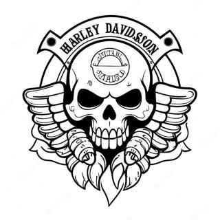 Kleurplaat Van Skull Harley Davidson Logo 51204-42652