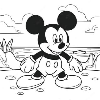 Mickey Mouse Strandplezier Kleurplaat 51345-42768