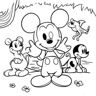 Mickey Mouse Met Jungle Dieren Kleurplaat 51545-42927