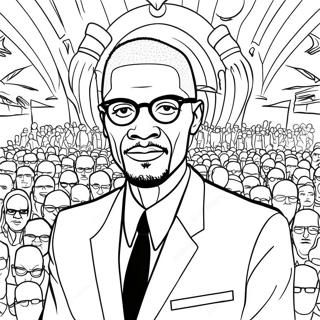 Malcolm X Inspirerende Toespraak Kleurplaat 51895-43208