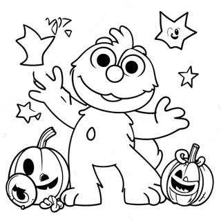 Elmo Halloween Kleurplaat 51955-43251