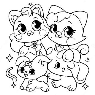 Schattige Jewelpet Vrienden Kleurplaat 52086-43357