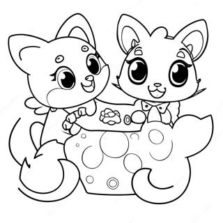 Schattige Jewelpet Vrienden Kleurplaat 52086-43358