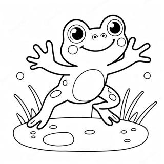 Schattige Frog Springen Kleurplaat 52116-43377