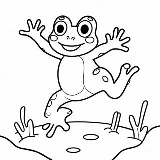 Schattige Frog Springen Kleurplaat 52116-43378