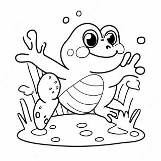 Schattige Frog Springen Kleurplaat 52116-43379