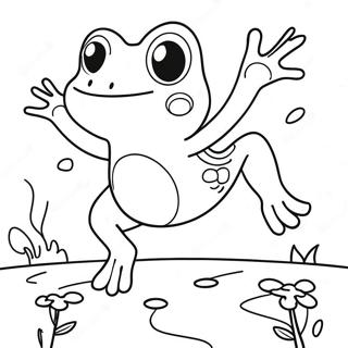 Schattige Frog Springen Kleurplaat 52116-43380