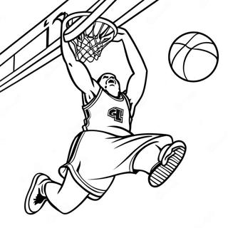 Spurs Basketbalspeler Dunking Kleurplaat 52237-43467