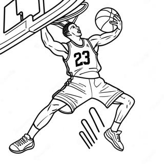 Spurs Basketbalspeler Dunking Kleurplaat 52237-43468