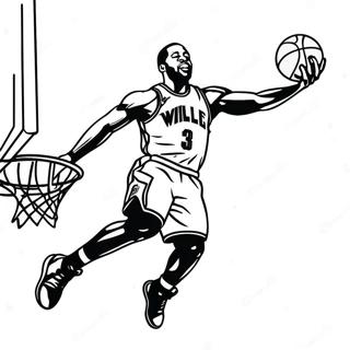 Dwyane Wade Dunking Basketbal Kleurplaat 52247-43462