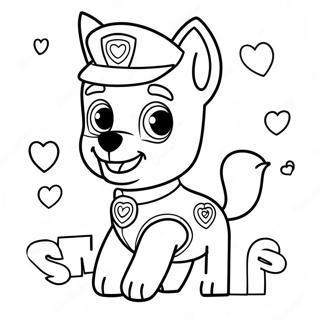 Paw Patrol Valentijns Kleurplaat 52346-43546