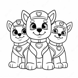 Schattige Paw Patrol Puppies Met Harten Kleurplaat 52347-43552