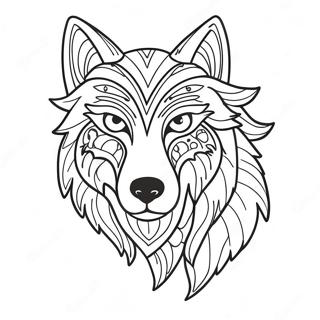 Spirit Wolf Mythische Magie Kleurplaat 52406-43596