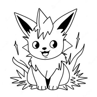 Jolteon Met Elektrische Vonken Kleurplaat 52497-43669