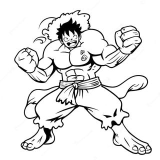 Luffy Gear 4 Slangeman Kleurplaat 52626-43770