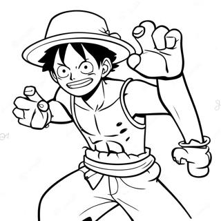 Luffy In Dynamische Slangeman Houding Kleurplaat 52627-43776