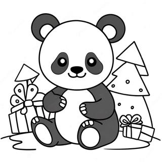 Kerst Panda Kleurplaat 52896-44014