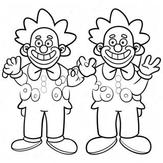 Krusty De Clown In Grappige Outfit Kleurplaat 52997-44064