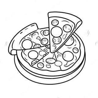 Schattige Kleurplaat Van Cartoon Pizza 5302-4250