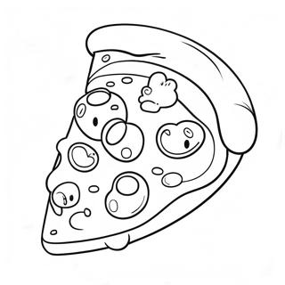 Schattige Kleurplaat Van Cartoon Pizza 5302-4251