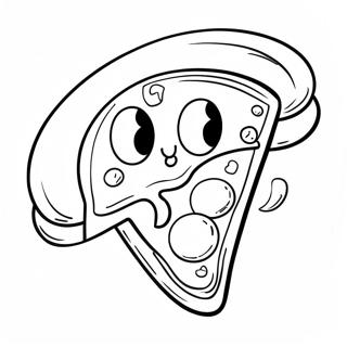 Schattige Kleurplaat Van Cartoon Pizza 5302-4252