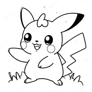 Schattige Pikachu Die Speelt Kleurplaat 53147-44182