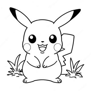 Schattige Pikachu Die Speelt Kleurplaat 53147-44184