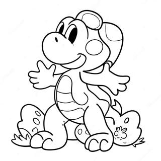 Yoshi Met Kleurrijke Eieren Kleurplaat 53358-44350