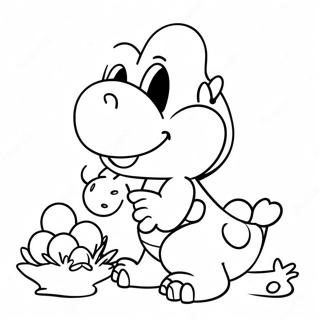 Yoshi Met Kleurrijke Eieren Kleurplaat 53358-44352