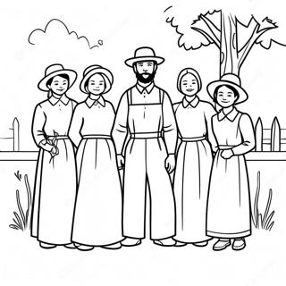 Amish Familie Samenkomst Kleurplaat 53489-44437