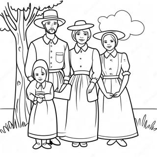 Amish Familie Samenkomst Kleurplaat 53489-44438