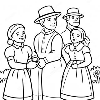 Amish Familie Samenkomst Kleurplaat 53489-44439