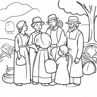 Amish Familie Samenkomst Kleurplaat 53489-44440