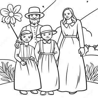 Amish Familie Samenkomst Kleurplaat 53489-44591