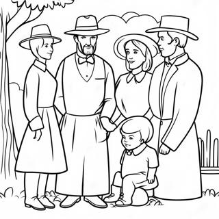 Amish Familie Samenkomst Kleurplaat 53489-44592