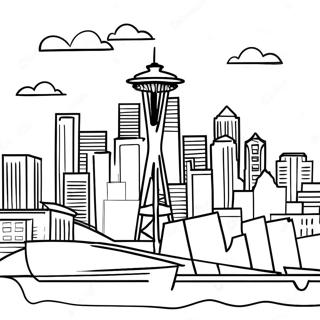 Seattle Skyline Kleurplaat 53528-44480