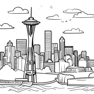 Seattle Skyline Kleurplaat 53528-44622