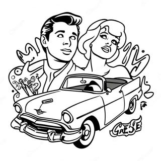 Kleurplaat Van Het Grease Filmlogo 53618-44690